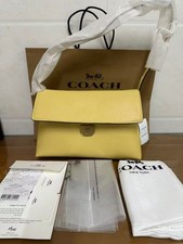 COACH Chelsea Shoulder Bag 30 Brass Vanilla Yellow Leather CDS58 NWT picture