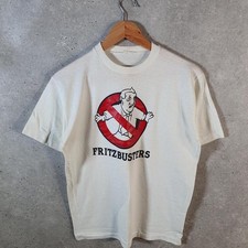 Vintage Fritzbusters 90s USA Single Stitch T Shirt Mens Small White picture