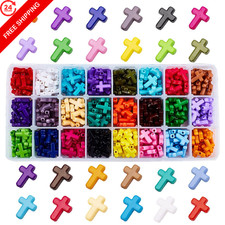 PH PandaHall 480pcs Acrylic Cross 16mm x 12mm x 4.5mm (hole: 2mm), 24 Color picture
