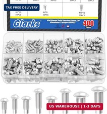 400Pcs Solid Rivets Knurled Shanks Set, M2 M2.5 M3 M4 Semi-Round Head Aluminium picture
