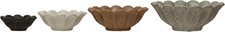 Creative Co-Op Stoneware Flower Set of 4, 6