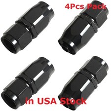 4PCs 6AN AN6 -6AN BLACK STRAIGHT SWIVEL FUEL OIL HOSE END FITTINGS Aluminum  picture