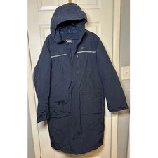 Lands End Men’s Stadium Parka Medium (38-40) Blue Hooded Heavy Winter Parka Coat picture