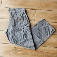 Vintage Carhartt B150 B150 CHR Loose Fit Grey Cotton Canvas Work Pants 38x30 picture