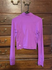 Lululemon It’s Rulu Run Cropped 1/2 Zip Women’s 4 Purple NWT $98 LW3FHES picture