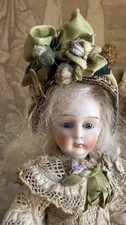Antique French Doll Dress + Hat **** Doll size 6,5