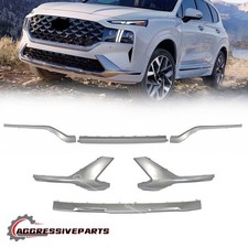 For Hyundai Santa Fe 2021-2023 Front Bumper &Grille Middle+Side Molding Trim 6PC picture