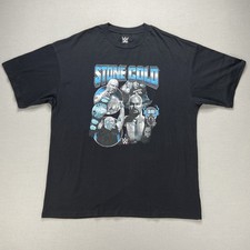 WWE Legends Stone Cold Steve Austin Wrestling Graphic T-Shirt Black Men Size 2XL picture