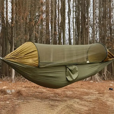 Camping Hammock with Rain Fly Tarp Mosquito Net Heavy Duty Tree Straps Portable picture