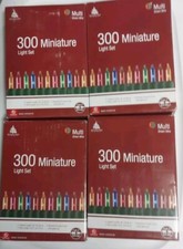 Lot of 4 - 300 Mini Christmas Lights, 1200 Total Lighted Length Multi-Color picture