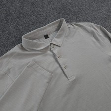 Lululemon Polo Shirt Mens L Tan Evolution Long Sleeve Performance Golf Stretch picture