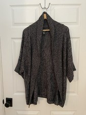 Additions By Chicos Womens XL Elbow Sleeve Open Cardigan Sparkle Shimmer picture