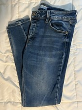 Women's 32 KANCAN by Maurices Ankle Skinny Distressed Fronts Blue Jeans Denim picture