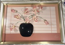jon gilmore shadow box pink, gold and white great condition signed by Jon Gilmor picture