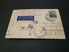 1936 German Graf Zeppelin Postcard Cover RPPC Friedrichshafen Harbor picture