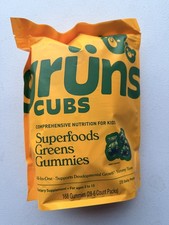 Gruns Sugar Free Cubs Superfoods Greens Gummies Kids 28 Packs of 6 EXP 08/27 picture