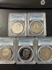 1973,74,76,77,78 EISENHOWER DOLLARS / PCGS/ PR69 DCAM / 5 COINS picture
