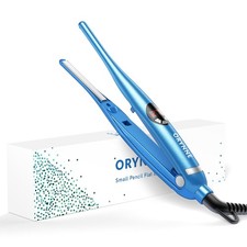 Blue 3/10 Pencil Flat Iron, 5s Heat Up, 270-450F, Ionic, Dual Voltage, Short picture