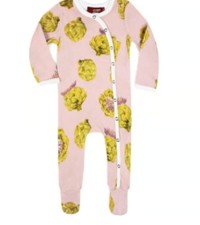 NWT Milkbarn Organic Cotton Footed Romper - 3-6mo  Artichokes picture