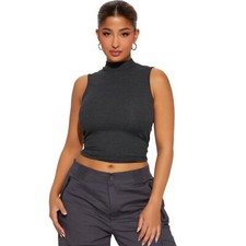 Popular 21 Charlotte Crew Neck Top Shirt Charcoal Women's Size Small picture