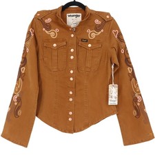 Wrangler X Lainey Wilson Women's Wildflower Embroidered Jacket Size S Brown NWT picture