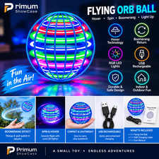 Flying Orb Ball Hover Boomerang Toy LED Magic Spinner Rechargeable Kids Gift picture