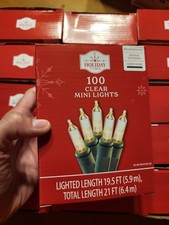 Holiday Time 100 Clear Mini lncandescent Christmas Tree Lights Indoor Outdoor picture