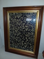Vintage Grandmother's Needlepoint in Antique walnut shadowbox  18