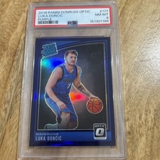 Panini 2018-19 Donruss Optic Luka Dončić Rated Rookie Purple #177 PSA 8 picture