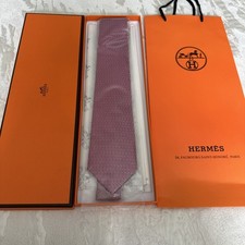 HERMÈS Men's Faconnee H Tie 100% Silk Red Full Packaging picture