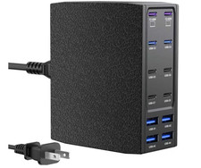 Estación de Carga USB-C 500W con 12 Puertos y Doble PD 65W Negra picture