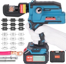 Electric hydraulic cable crimper 12AWG 2/0AWG 20 dies kit with batteries picture