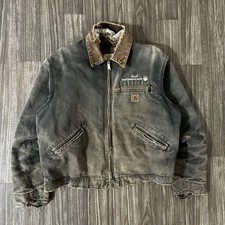 Vintage Carhartt Detroit Jacket J97 Large Faded Black Honeycombing Insanse picture
