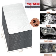 30PCS Self-adhesive Fireproof Sound Deadener Heat Insulation Mat Car Hood Engine picture