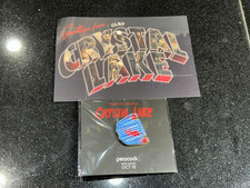 Peacock Crystal Lake Pin / Postcard Lot New Friday 13th picture