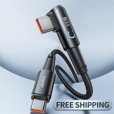 60W/100W USB-C to USB-C Fast Charging Cable, 90° Right-Angle Type-C Charger Cord picture
