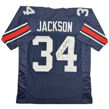 Autographed/Signed Bo Jackson Auburn Blue Football Jersey BAS COA picture