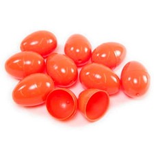100 EMPTY ORANGE PLASTIC EASTER VENDING EGGS 2.25 INCH, BEST PRICE, FASTEST SHIP picture