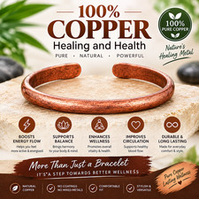 Solid Pure Copper Heavy Bracelet Arthritis Pain Therapy Energy 50gr Cuff Bangle picture