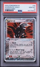 2003 Pokemon EX Sandstorm Aggron EX Holo #95 PSA 10 Gem Mint picture
