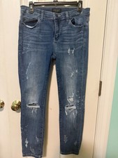 Judy Blue Relaxed Fit Distressed Blue Jeans Size 13/31 picture