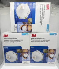 3M 8511 N95 Cool Flow Valve Particulate Respirator Masks (Lot Of 3) NEW picture