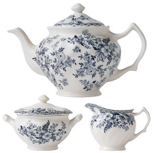 3 Items- Johnson Brothers Devon Cottage Teapot, Creamer and Sugar Bowl picture
