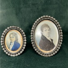 Two miniature antique portraits attributed to Lawrence Sully father and son picture