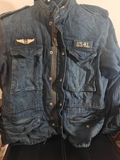 POLO RALPH LAUREN DENIM PARKA COAT JACKET MENS SZ L picture