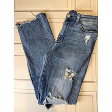Judy Blue Light Blue Distressed Cropped Jeans picture