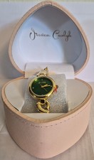 NEW Womens Jessica Carlyle Watch Gold Tone Emerald Green face picture