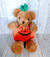 Vintage AGC Halloween Teddy Bear Plush Beanie Pumpkin Jack O Lantern 9