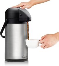 Airpot Coffee Dispenser with Pump - Insulated Stainless Steel Coffee Carafe picture
