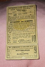 Pittsburgh & Lake Erie Railway Company - Railroad Ticket - 1936-37 picture